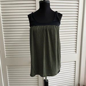 Anthropologie green striped tank
